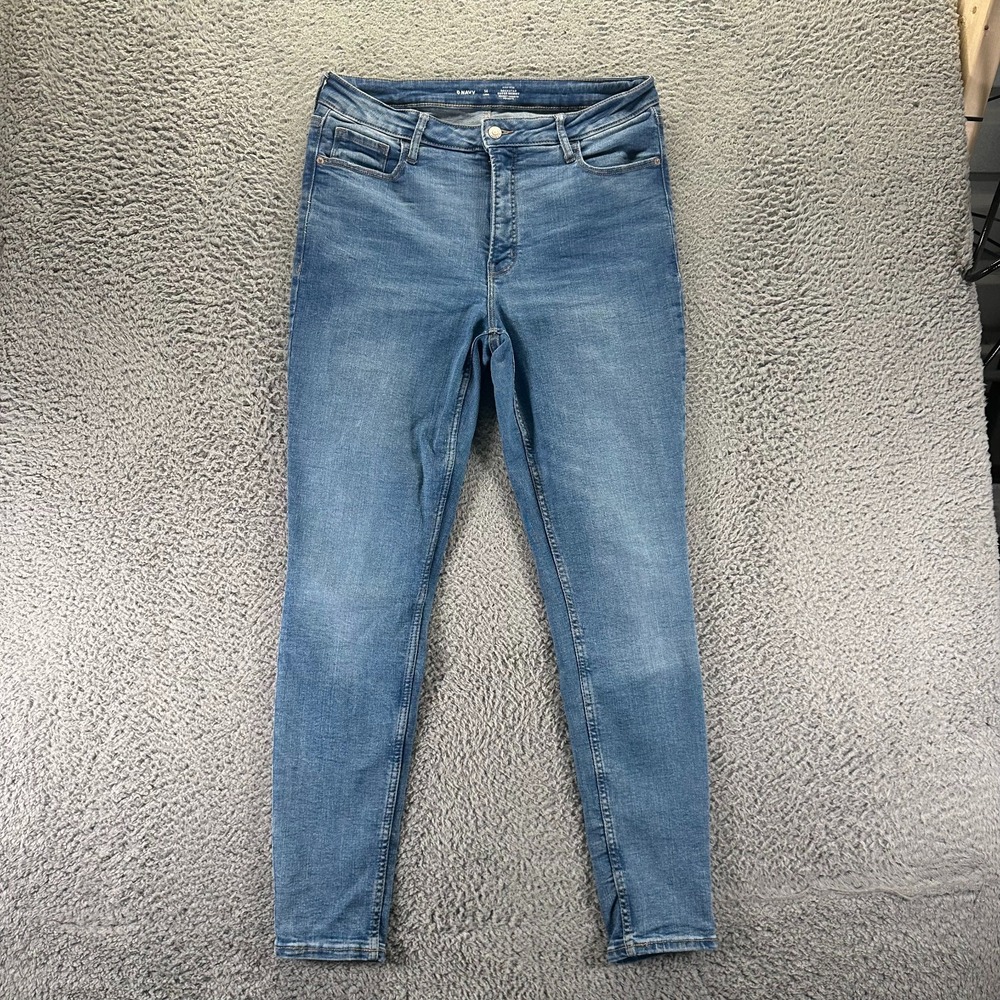 Old Navy Rockstar Jeans Women 14 Blue Cotton Denim Skinny Workwear Faded Stretch